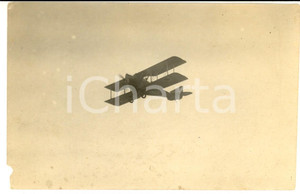 1920 ca ITALIA AVIAZIONE Biplano in fase di volo - Foto VINTAGE 15x9 cm