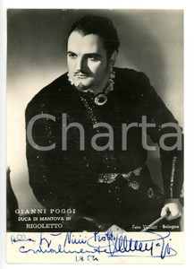 1964 BOLOGNA LIRICA "Rigoletto" - Gianni POGGI tenore - Cartolina con AUTOGRAFO