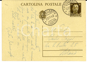 1940 CASTELLANZA Pietro SALMOIRAGHI annuncia "Risvegli" - Cartolina AUTOGRAFA
