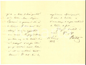 1856 BRUXELLES Alexandre Borissovitch RICHTER pour papier à filtres *AUTOGRAPHE