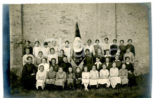 1925 ca SAN SECONDO DI PINEROLO Istituto scolastico femminile - Foto di gruppo