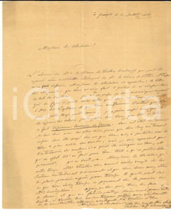 1816 FRANKFURT Lettera Karl Ferdinand BUOL-SCHAUENSTEIN a un cavaliere AUTOGRAFO