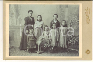 1910 ca WIEN Ritratto di madre con i sei figli - Foto Wilhelm KRAL 11x14 cm