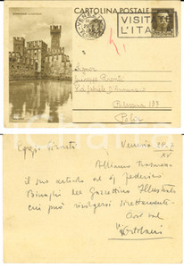 1937 VENEZIA Cartolina Giuseppe ORTOLANI a Giuseppe Pironti - AUTOGRAFO