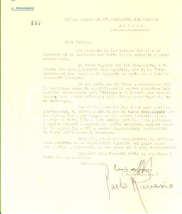 1933 MILANO Lettera Carlo RAVASIO a Leo POLLINI per equivoco - AUTOGRAFO