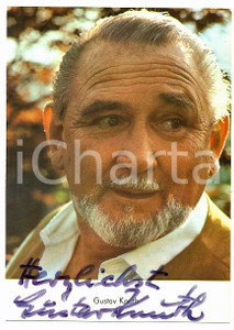 Autografo originale 1975 ca GERMANY CINEMA Gustav KNUTH  Ritratto Cartolina con AUTOGRAFO FG NV 1