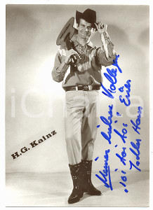 1965 GERMANY MUSIC Hans-Gunter KAINZ dressed as cowboy AUTOGRAFO su foto seriale