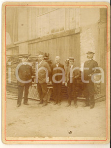 1912 FRANCE CHEMINS DE FER - Ferrovieri con bambino in un deposito - Foto 9x12