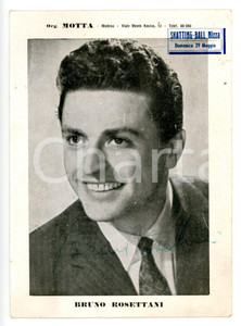 1955 MUSICA Cantante Bruno ROSETTANI - Foto seriale con AUTOGRAFO 11x16 cm