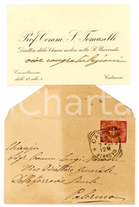 1901 CATANIA Prof. Salvatore TOMASELLI - Biglietto da visita AUTOGRAFO