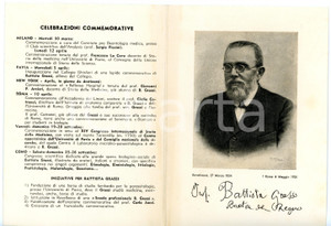 Libro, pubblicazione d epoca 1954 ROVELLASCA Centenario nascita G. B. GRASSI  Programma della manifestazione 1