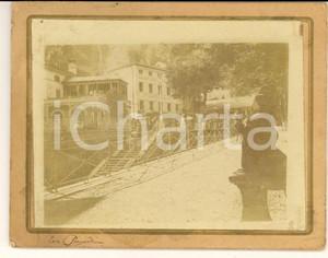 1900 ca AREA DI VARESE Lungofiume con Caffè Lombardo - Foto ANIMATA 14x11