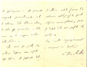 1918 PAVIA Lettera Oreste RANELLETTI per impianto in una clinica - AUTOGRAFO