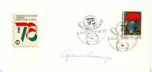 Autografo originale 1976 MILANO CORRIERE DELLA SERA Giovanni CAZZANIGA  Biglietto AUTOGRAFO  FDC 1
