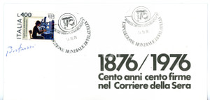 Autografo originale 1976 MILANO CORRIERE DELLA SERA  BERTUZZI capo linotipisti AUTOGRAFO con FDC 1