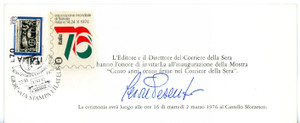 1976 MILANO CORRIERE DELLA SERA - Cesare PESENTI *Biglietto AUTOGRAFO con FDC