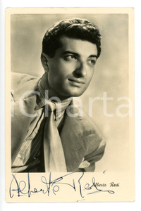 Autografo originale 1945 ca MUSICA Cantante Alberto REDI  Fotocartolina con AUTOGRAFO  FG 1