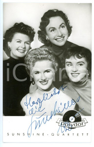 1955 MUSICA Sunshine-Quartett - Fotocartolina POLYDOR con AUTOGRAFO - FP