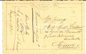 1925 Pittore Dino VILLANI - Cartolina con auguri Pasqua - AUTOGRAFO