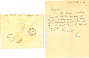 1934 CERNOBBIO Lettera pittore Dino VILLANI per rinvio incontro - AUTOGRAFO