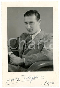 1937 COSTUME Conduttore Nunzio FILOGAMO - Fotografia seriale con AUTOGRAFO 11x17
