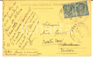 1909 MANTOVA Giuseppina BALDASSARRE TEDESCHI "Butterfly" - Cartolina AUTOGRAFA