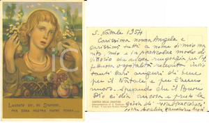 1945 Pittrice Adelina ZANDRINO - Cartolina AUTOGRAFA "Cantico delle Creature"