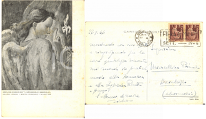 1946 Pittrice Adelina ZANDRINO - Cartolina AUTOGRAFA "L'arcangelo Gabriele"