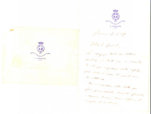 1919 ROMA Ministro Agostino BERENINI - Lettera di ringraziamento - AUTOGRAFO