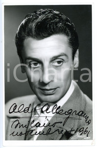1961 MILANO CINEMA Attore Aldo ALLEGRANZA *Foto seriale con AUTOGRAFO
