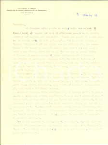 1958 UNIVERSITA' DI GENOVA Lettera Geo PISTARINO per affidamento - AUTOGRAFO