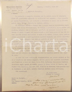 1936 GENOVA Orfanotrofio S. Giovanni Battista - Lettera Silvio PARODI *AUTOGRAFO