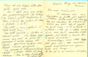 1941 ROMA Lettera pittrice Flora STARK alla figlia Freya (Cici) - Autografo