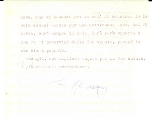 1958 GENOVA Facoltà di Lettere - Giovanni Angelo ALFERO a un collega - AUTOGRAFO Lettera dattiloscritta, con firma autografa del preside della facolt&agrave;. CONDIZIONI: G (ma piegatura centrale d'epoca)PAGINE: 1 (2 facciate)     originale e autentica 1