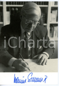 1980 ca POLITICA Cancelliere Helmut SCHMIDT nel suo studio *Foto con AUTOGRAFO