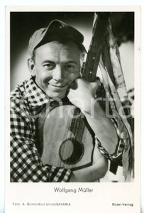1960 CINEMA Attore Wolfgang MULLER - Ritratto con chitarra *Fotocartolina FP