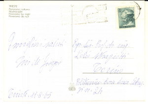 1965 TRIESTE Cartolina Quirino DE GIORGIO architetto futurista - AUTOGRAFO