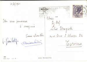 1961 CALTANISSETTA Cartolina prof. Enea OCCELLA - AUTOGRAFO FG VG