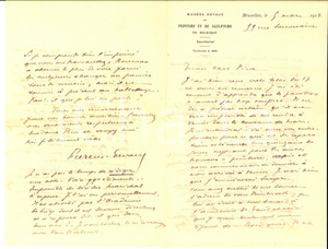 1914 BRUXELLES Hippolyte FIERENS-GEVAERT invia foto per un catalogo - AUTOGRAFO