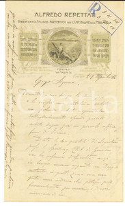 1914 TORINO Lettera Alfredo REPETTATI ad Arnaldo FIRPO per promozione a Genova