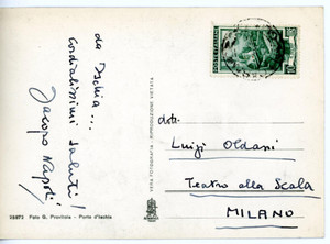 1960 ca ISCHIA Compositore Jacopo NAPOLI - Cartolina con AUTOGRAFO - FG