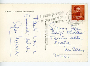 1961 MADRID - LIRICA Soprano Sofia MEZZETTI - Cartolina con AUTOGRAFO - FG VG