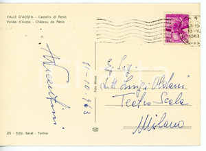 1963 AOSTA - LIRICA Tenore Augusto VICENTINI *Cartolina con AUTOGRAFO FG VG