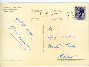 1961 CATANIA - LIRICA Tenore Giulio SCARINCI *Cartolina con AUTOGRAFO - FG VG