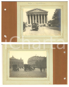 1910 ca PARIS Madeleine - Place de l'Opéra *Lotto 2 foto VINTAGE ANIMATE Auto