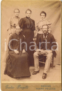 1897 TORRE PELLICE Ritratto della famiglia OLIVET - Foto BUGELLI 11x16 cm