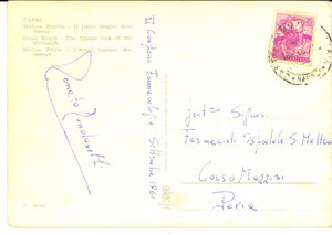 1961 CAPRI XI Congresso Farmacologia - Cartolina Renato RONDANELLI - AUTOGRAFO