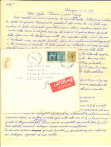 1971 VALPERGA Lettera cav. Nicola BERTOTTI alla figlia Bianca - Autografo