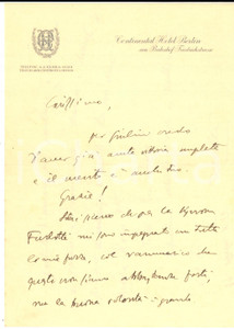 Autografo originale 1936 BERLINO Lettera Walter VACCARI dal Continental Hotel  AUTOGRAFO 1