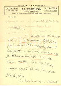 Autografo originale 1941 ROMA LA TRIBUNA Walter VACCARI annuncia il matrimonio  AUTOGRAFO 1